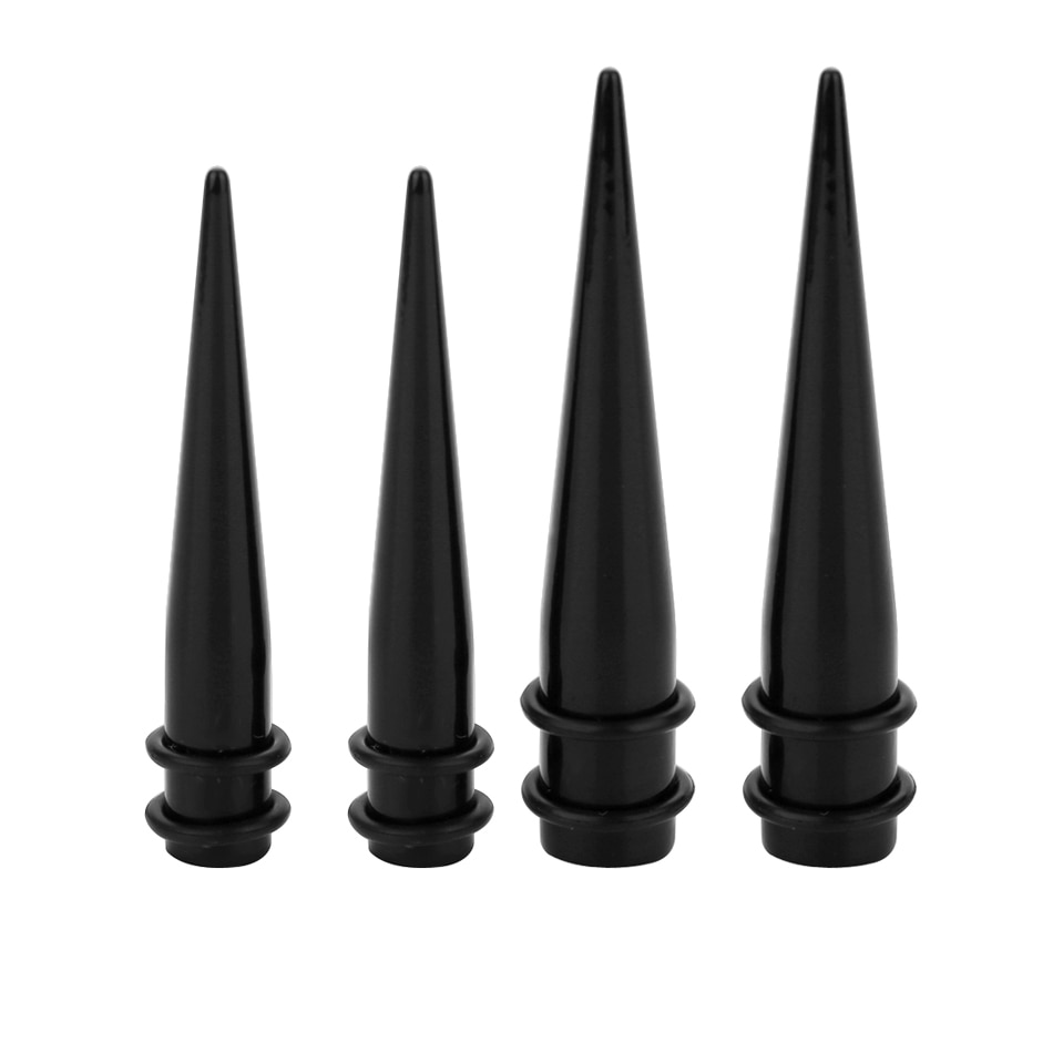 1Pc 7mm 9mm Black Acrylic Ear Tapers Stretcher Ear Plugs and Tunnels Piercing Expanders Gauges Earrings Body Jewelry