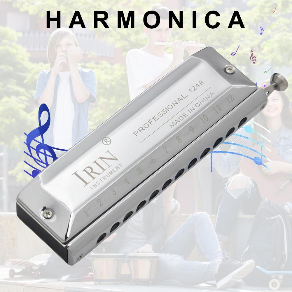 12-Hole 48-Tone Chromatic Harmonica for Beginner Musical Instrument