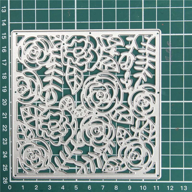 DiyArts Rose Blossom Frame Dies Background Metal Cutting Dies Craft Stencil Punching Templates Scrapbooking Decorative Mold: DMAL602