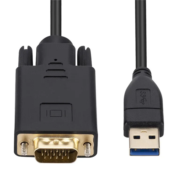 1.8m usb 3.0 to vga kabel 1080p usb 3.0 han til vga han konverter adapter kabel til bærbar computer uhd ekstern videoprojektor
