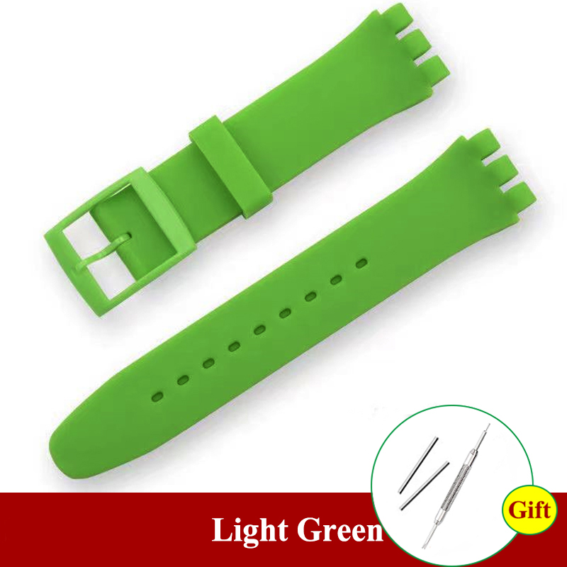 16mm 17mm 19mm 20mm Zachte Siliconen Armband Kleurrijke Horlogeband voor Swatch Horlogeband Vervanging Horloges accessoires met Tool