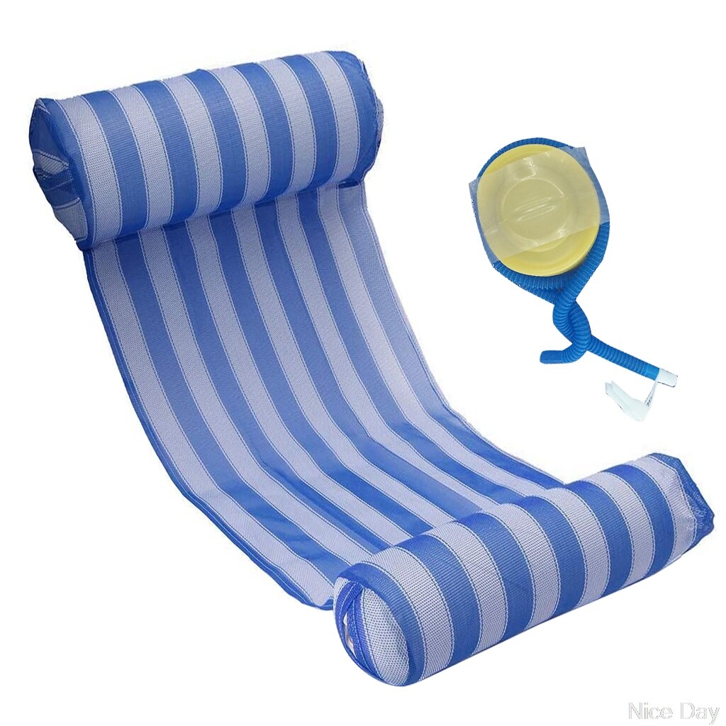 Hamaca Flotador para tumbona de piscina, balsas inflables para piscina, silla flotante de aire: Blue1