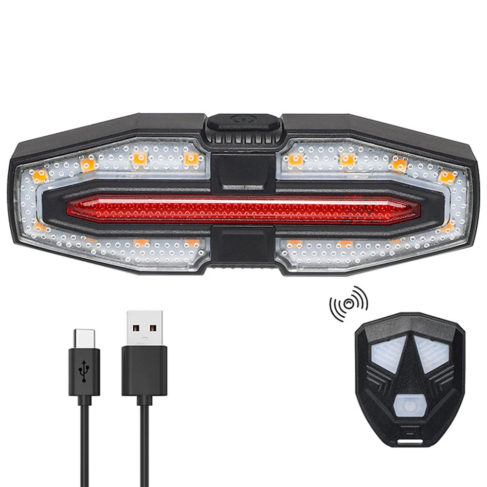 Luz trasera de bicicleta recargable con intermitentes Luz trasera de bicicleta Control remoto inalámbrico Luz de advertencia de ciclismo para conducción nocturna