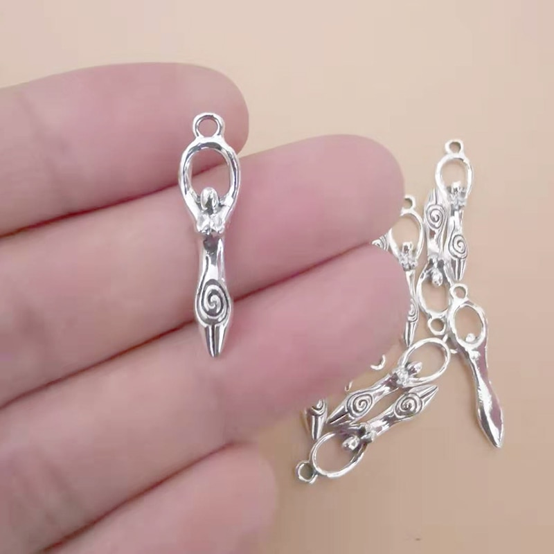 Spiral Venus Of Willendorf Fertility Goddess Charm Antique Silver Pendants Charms for Jewelry Making Necklace Bracelet Earrings