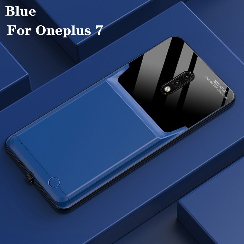 Portable Power Bank Battery Charging Case for OnePlus 7T/7T Pro Battery Case External Battery Charger Cases for OnePlus 7/7 Pro: Blue For Oneplus 7