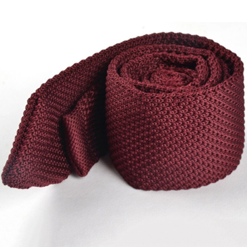 Cravatte colorate da uomo in maglia lavorata a maglia cravatta tinta unita stretto sottile magro tessuto tinta unita cravatte strette