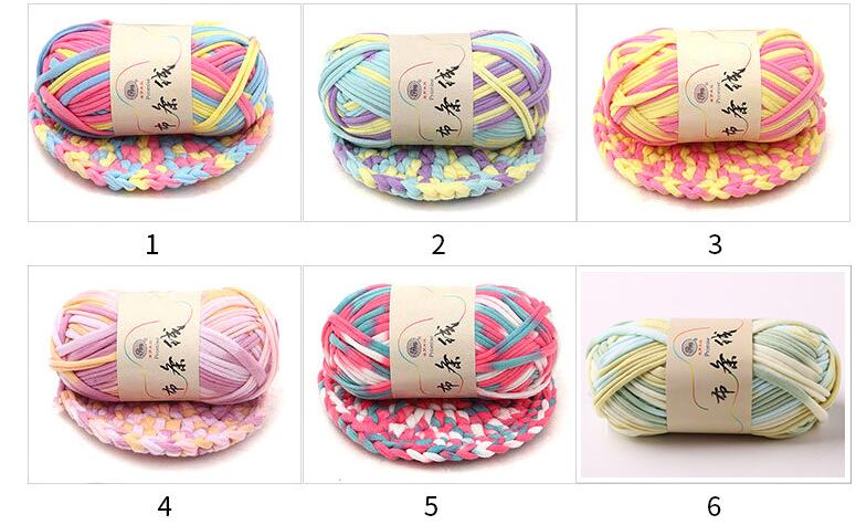 Fils de tissu fantaisie pour sac à crochet | Fil mélangé en coton doux fait à la main, coussin de couverture pour tricot à la main 2cm 30m