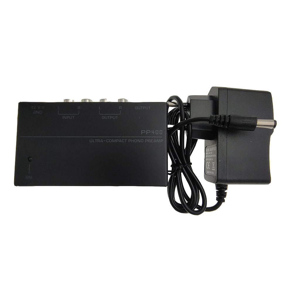 Ultrakompakter Phono-Vorverstärker-Vorverstärker mit RCA 1/4 Zoll TRS-Schnittstellen Preamplificador Phono-Vorverstärker PP400 mit EU-US-Stecker