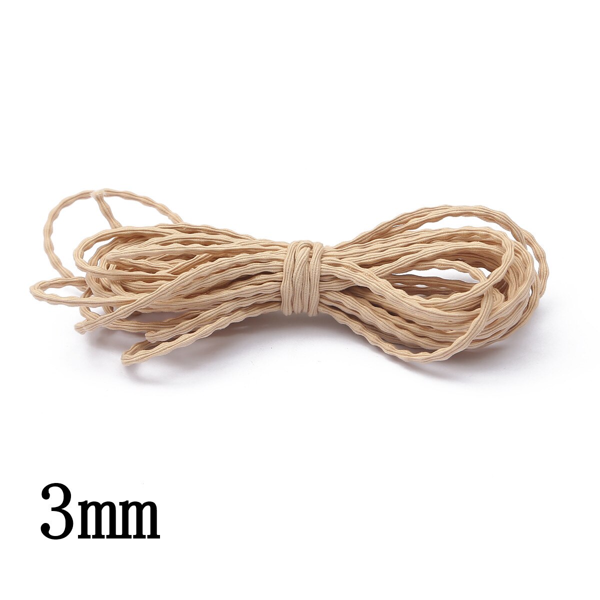 5m/ påse 3mm runda elastiska band sysnöre rep gummiband stretch tråd tråd gör-det-själv plagg plagg sömnadstillbehör: Khaki 3mm