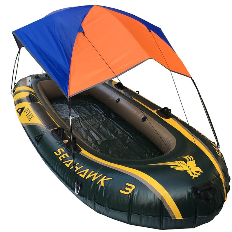 Bärbar hållbar uppblåsbar fiske solskydd regn kapell segelbåt markis topp båt skydd kajak kit tillbehör