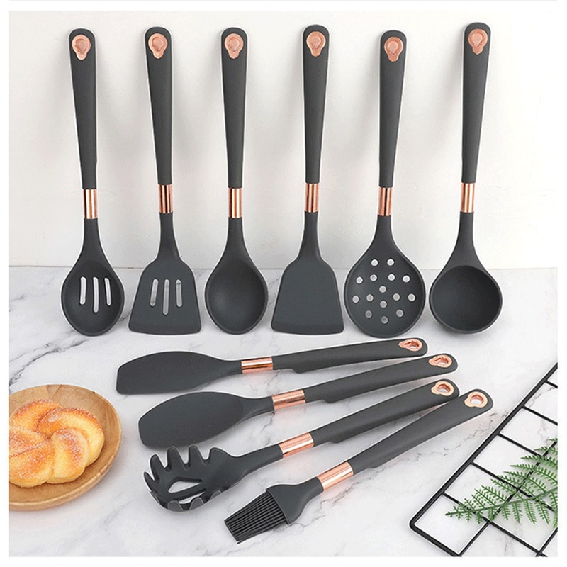 Silicone Kitchenware Set Heat Resistant Cookware Non-Stick Utensils Cooking Gadget Kitchen Accessories Baking Tools With Storage