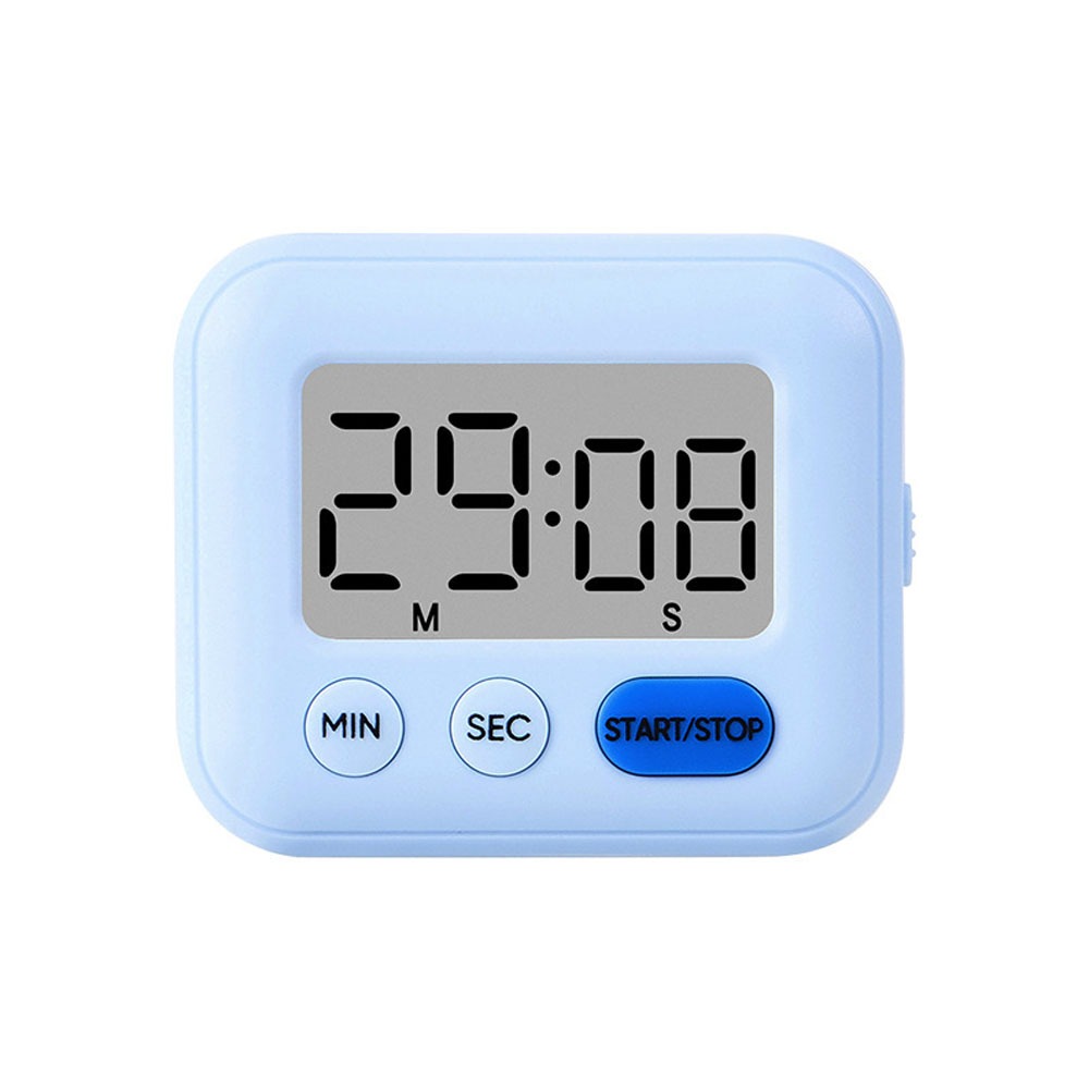 Digital LCD kitchen timer with on/off switch, mute and loud alarm, 24-hour clock, children, teachers, kitchen: Red