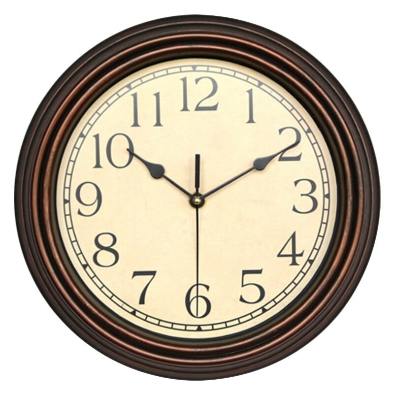 12 Inch Silent Retro Wall Clock Quartz Decorative Table Dial Battery Non-Ticking Digital Clock for Bedroom: Bronze