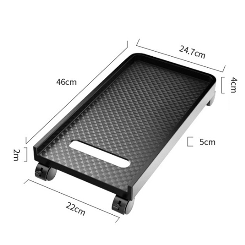 Desktop Computer Mainframe Bracket, Mobile Computer Tower Cart Computer Mainframe Bracket with Pulley Brake Bracket