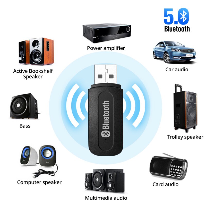 2 in 1 Wireless Bluetooth 5.0 ricevitore trasmettitore adattatore Jack da 3.5mm per Car Music Audio Aux A2dp ricevitore per cuffie vivavoce