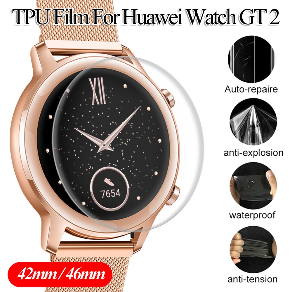 Protecteur d'écran pour Huawei Watch GT 2, Film de protection en Hydrogel TPU souple, 1 pièce/2 pièces, 42mm 46mm, pour montre intelligente,
