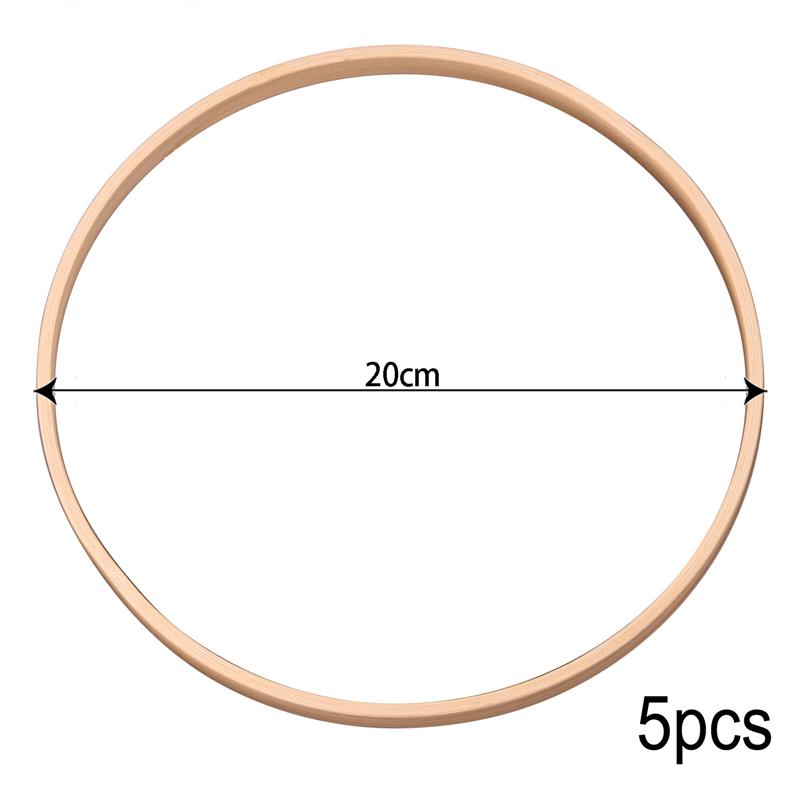Anneau Macramé en Bambou pour Broderie et Attrape-Guirlande, Idéal pour Panier de Noël Suspendu, Cercle de Croix, en Bois, Fait à la Main, Décoration d&#39;Intérieur, 1 à 5 pièces: 20cm / 1pcs