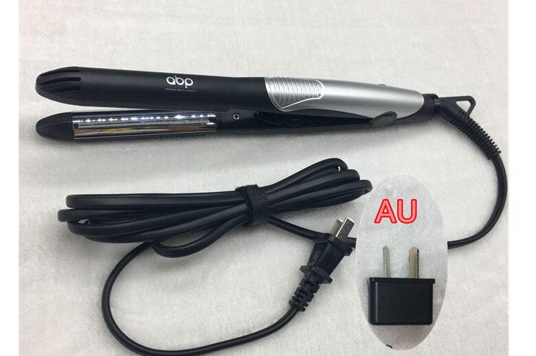 Alisador de pelo en U , plancha de pelo negra, chapado en plata, 2 en 1, enchufe AU/EU/US/UK: AU