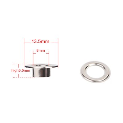 TOP Flat eyelet 100 sets colthes accessories factory direct sales Support 5mm-10mm: 8X13.5X5.5