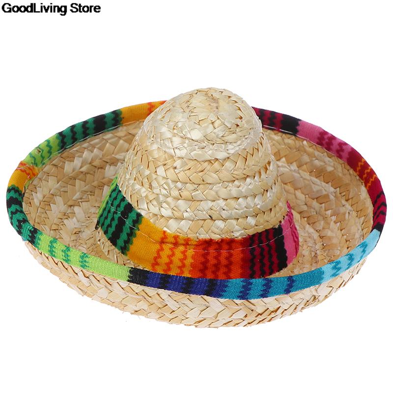 1pcs Mini Pet Dogs Straw Hat Sombrero Cat Sun Hat Beach Party Straw Hats Dogs Hawaii Style Hat For Dogs Funny Acc: Default Title