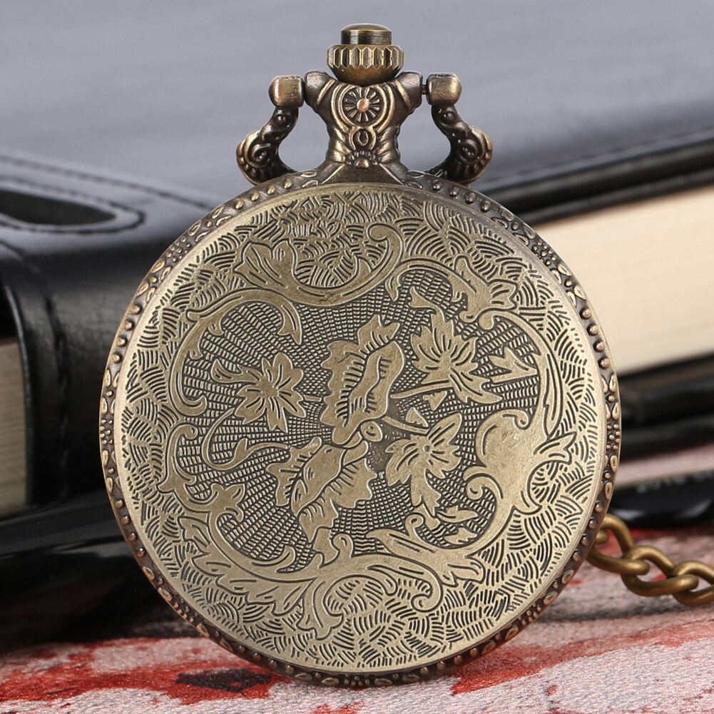 Fickur brons kinesisk zodiac musmönster steampunk arabiska siffror klocka hänge klockor halsband fob klocka unisex