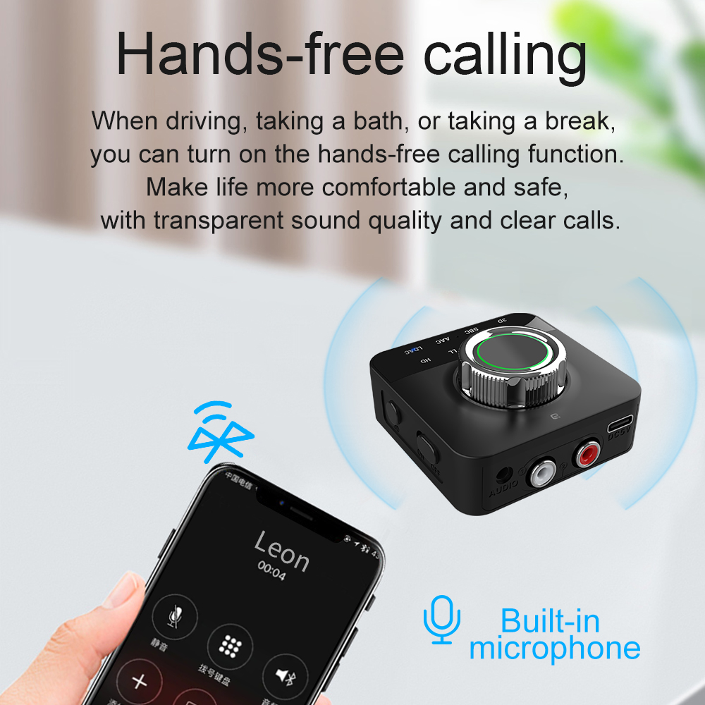 Hi-res ldac bluetooth-modtager aac aptx hd rca 3.5mm aux 3d stereo musik trådløs adapter til tv højttaler tablet telefon forstærker