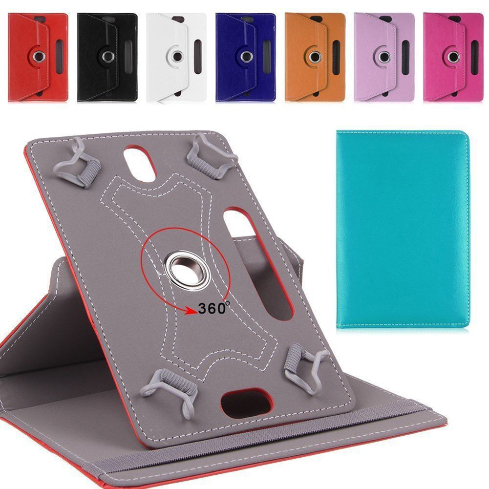 7 "/8"/9 "/10" Kunstleer Tablet PC Case Cover 360 Graden Roterende Stand Universele Houder 7 8 9 10 inch