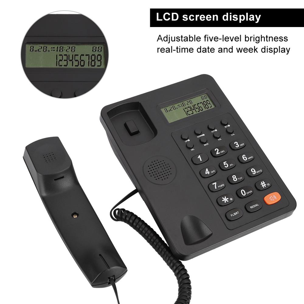 Corded Caller ID Telephone Desktop Wired Landline Telephone with DTMF/FSK Dual System for Home Office Hotel Using