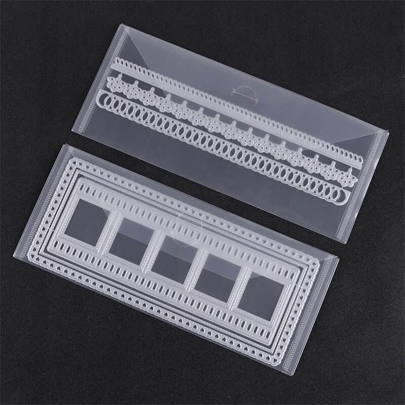 QWELL 10pcs/set Die & Stamp Storage Bag Folder Pocket For Slimline Cutting Dies Foil Plates Organizer Transparent Plastic