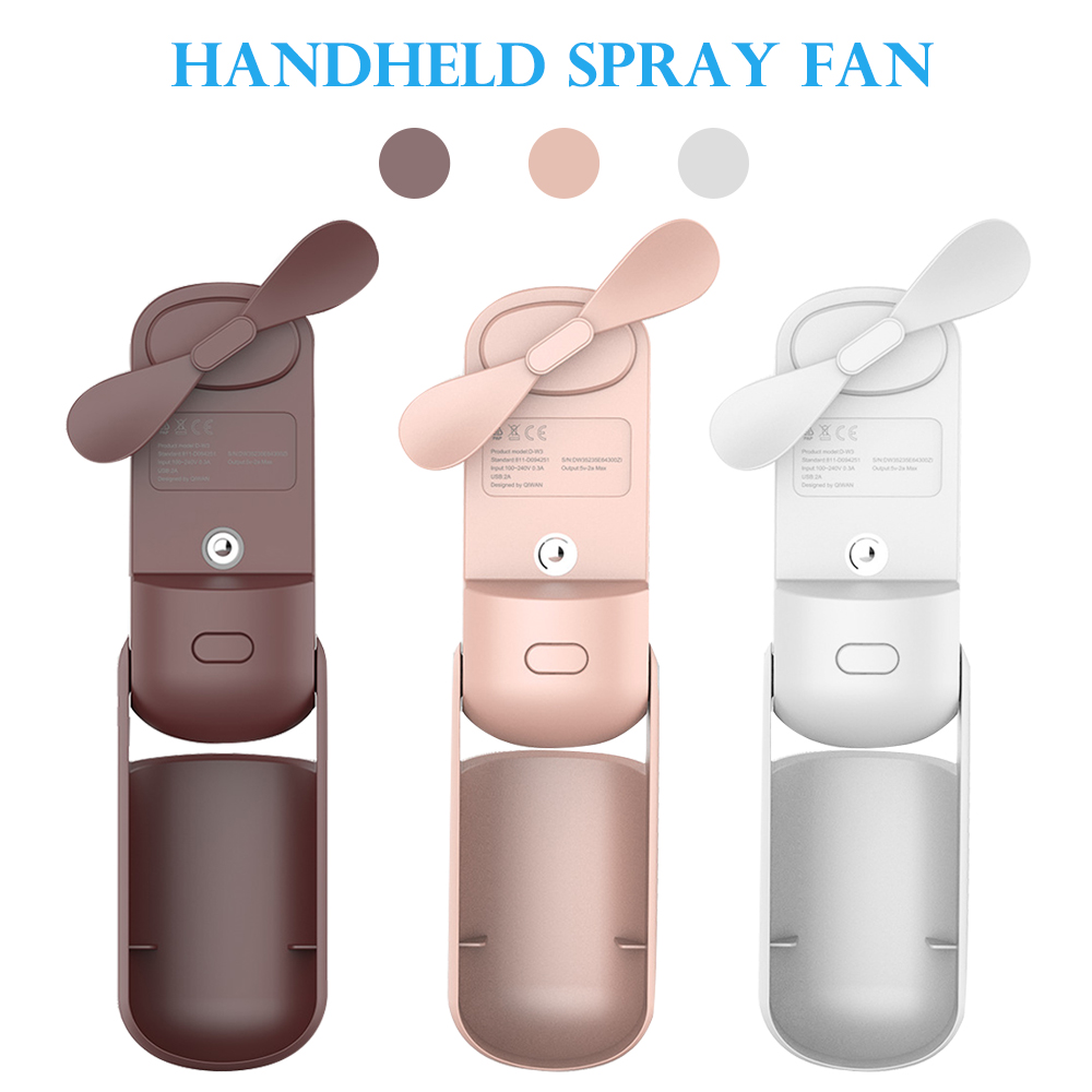 Ventilator En Spray Pocket Fan Mini Draagbare Usb Opladen Twee-Speed Sterke Wind Stille Licht Power Blijvende Fans voor Home Office