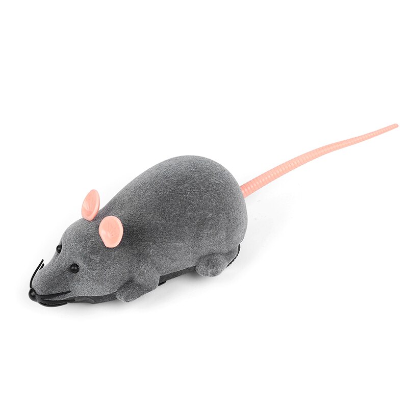 Wireless Remote Control Mouse Toy Black/Gary/Brown Electronic RC Rat Mice Animal Interactive Cat Toys: Gray Medium