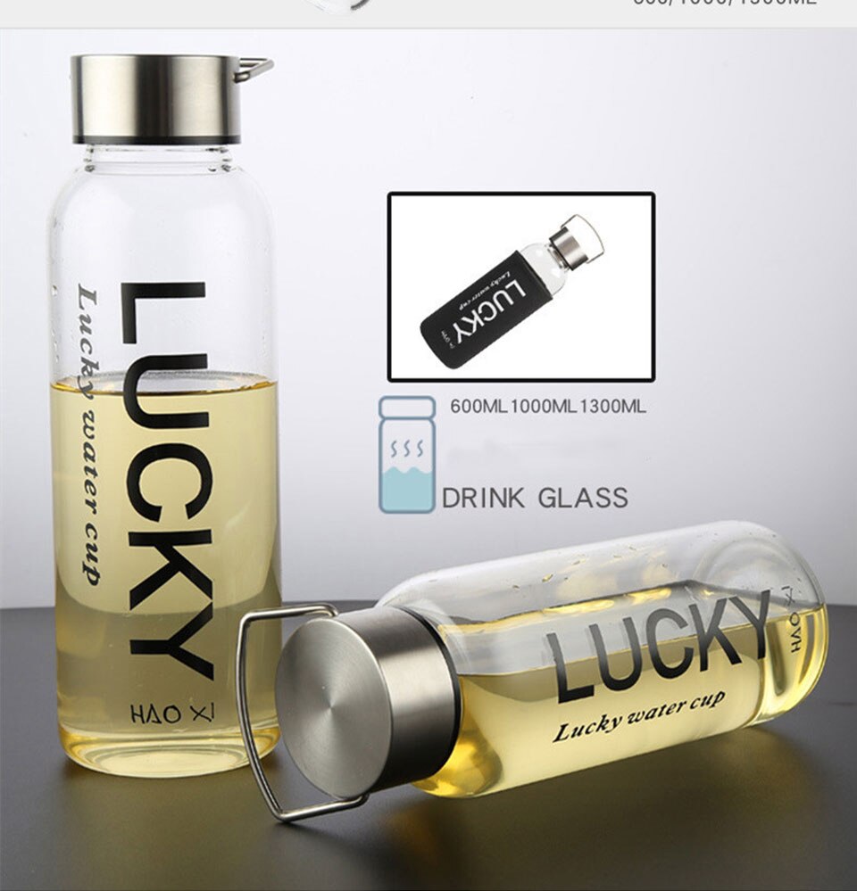 Szklane butelki na wodę o dużej pojemności przenośny szczelny kubek na wolnym powietrzu Sporty kemping piknik rowerowa wycieczka rowerowa butelka robić picia
