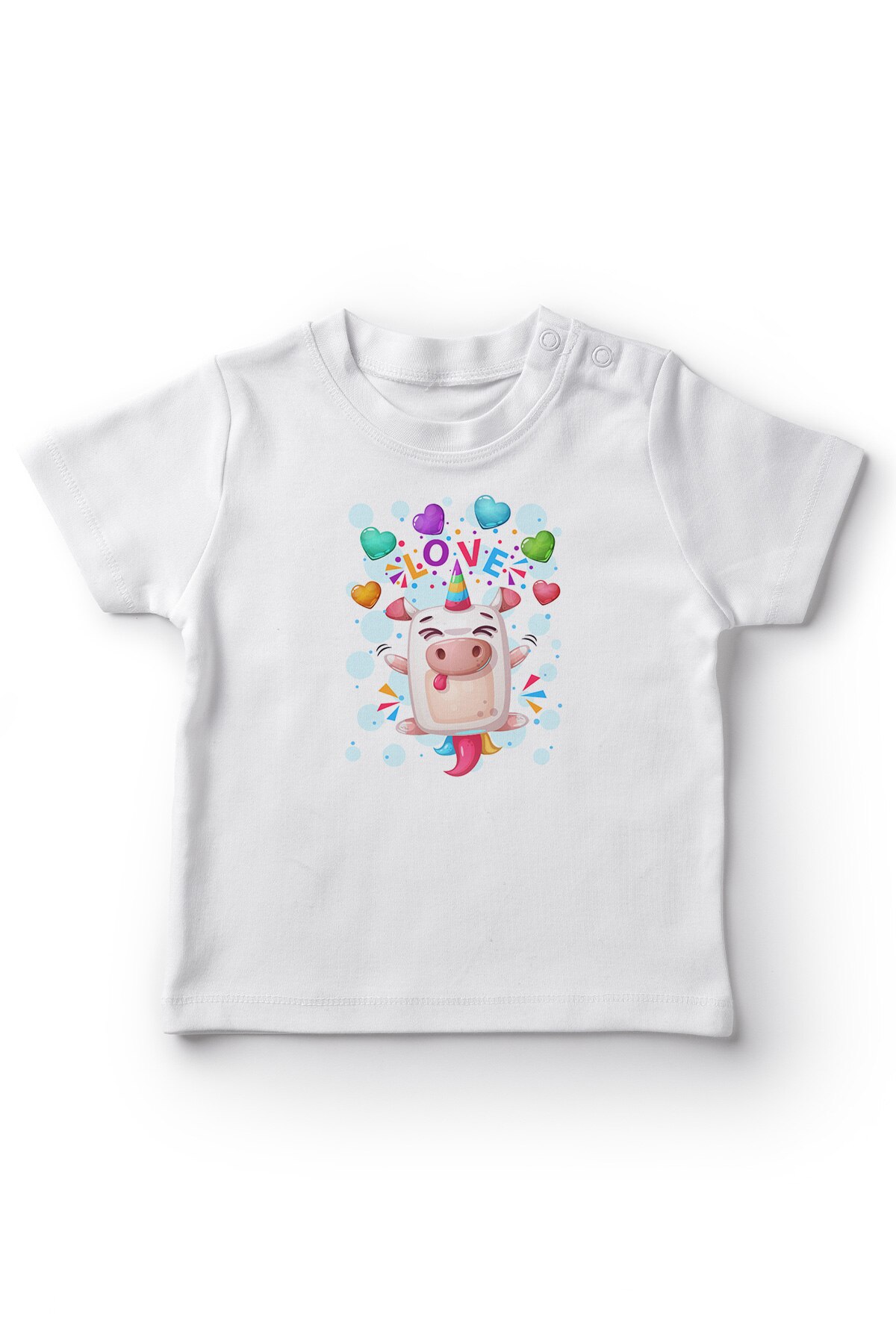 Angemiel bebé lindo unicornio cerdo bebé niña camiseta blanca