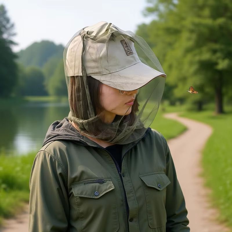 Anti mosquito inseto jardim apicultura chapéu acampamento bug malha cabeça net protetor facial chapéus boné de pesca redes boné de pesca ao ar livre