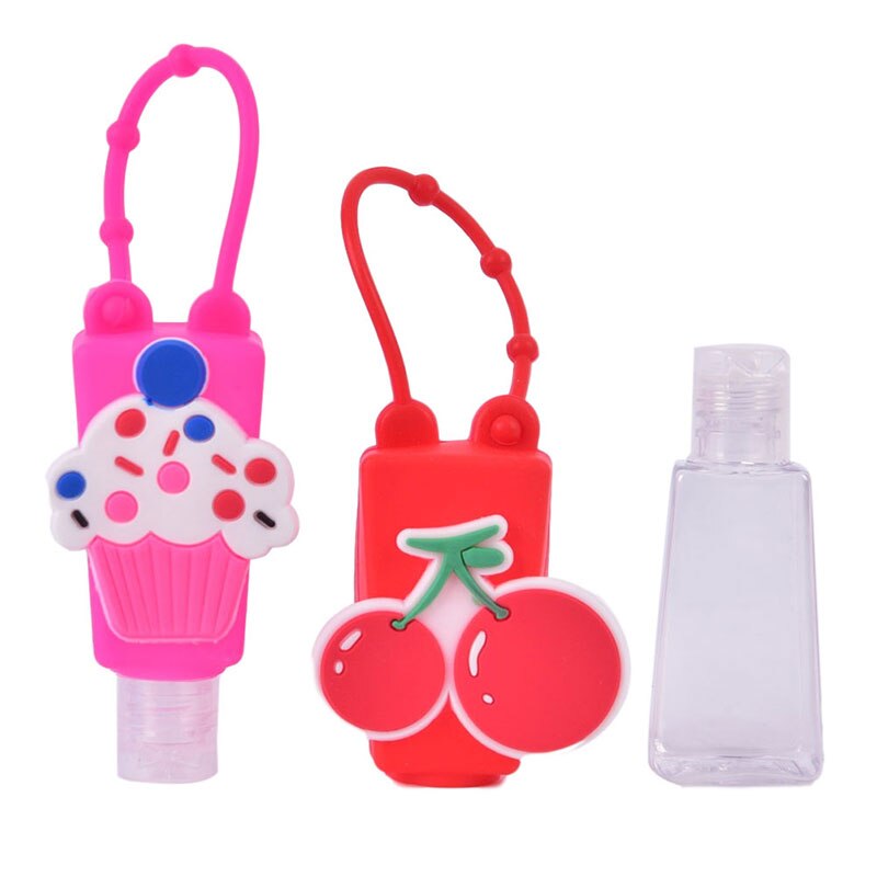 Cartoon Silicone Mini Hand Sanitizer Holder Travel Outdoor Safe Gel Holder Hangable Liquid Soap Dispenser Containers For Kids