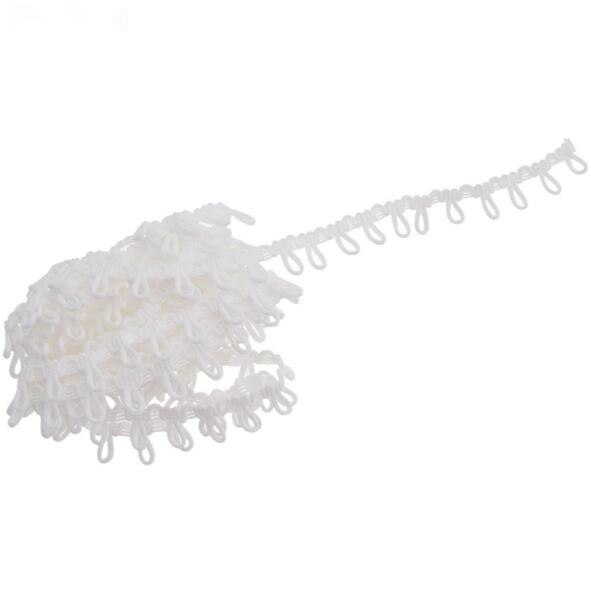 5 meter* elastiske knappeløkker trimmetape krageforlengere løkke dressmaking trim blondebånd: Hvit
