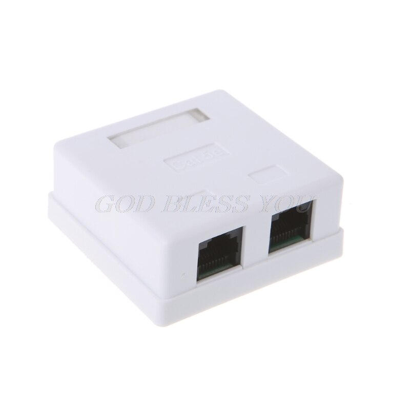 RJ45 Junction Box CAT5e Network Connector 2 Port Desktop Extension Cable Box
