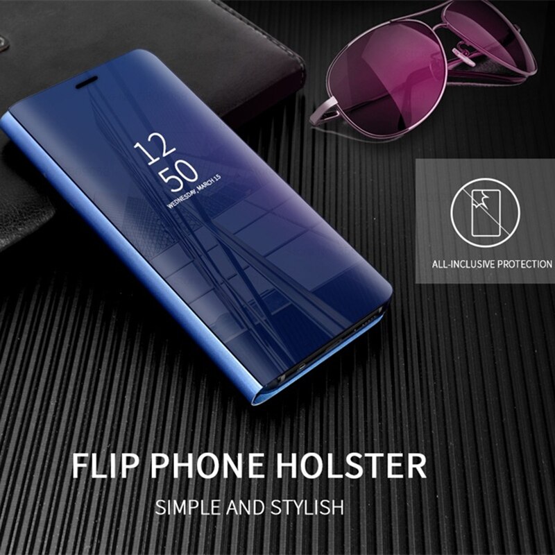 Inteligentne lustro PU skórzane etui z klapką pokrywa dla Samsung Galaxy S 22 S22 Ultra Plus S22Ultra S22 + 5G 2022 magnetyczny stojak na książki Coque