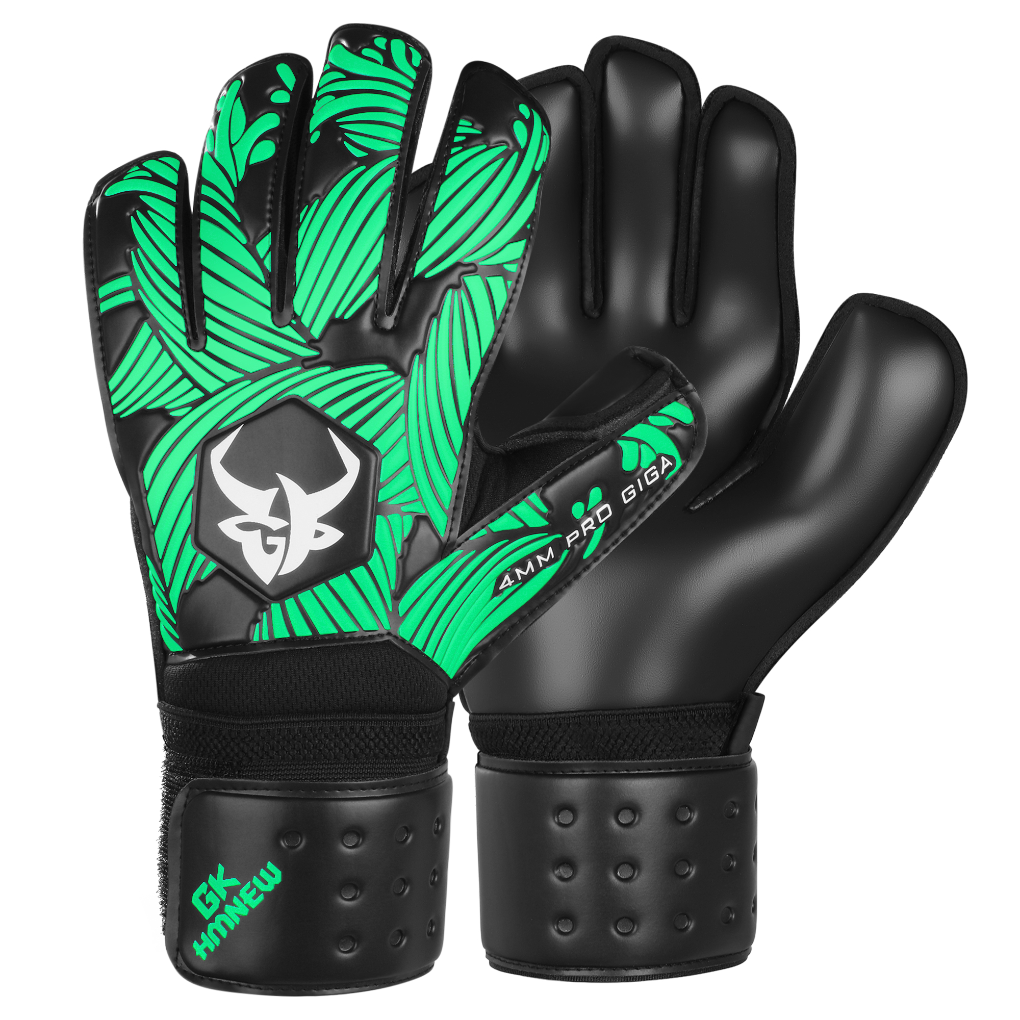 Keeper Keepershandschoenen Voetbalhandschoenen met sterke grip, vingerbescherming en 4+3MM latex voor kinderen, jeugd en volwassenen: green / G
