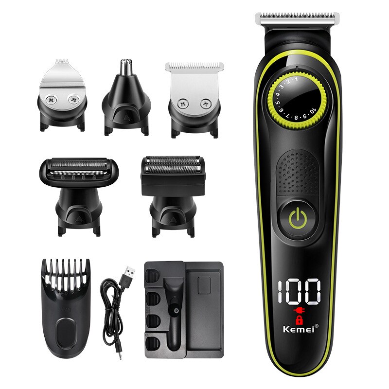 Kemei Km-696 5 In 1 Multifunctionele Tondeuse Professionele Tondeuse Elektrische Baard Trimmer Haar Snijmachine: Default Title