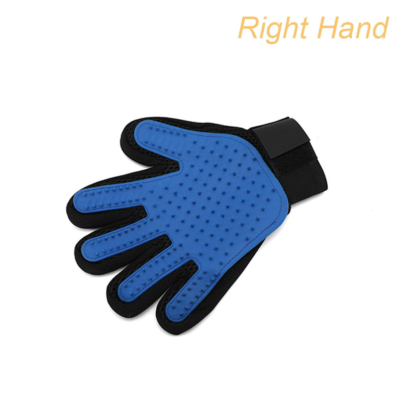 Pet Care Glove Cat Grooming Glove Deshedding Cat Brush Gloves Dog Comb for Cat supplies Bath Clean Massage Hair Remover Brush: blue right hand