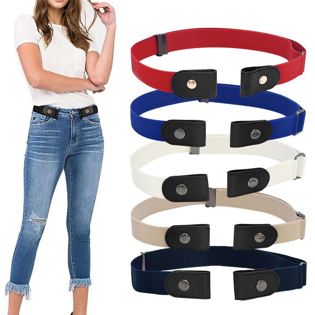Buckle-Free Belt For Jean Pants,Dresses,No Buckle Stretch Elastic Waist Belt For Women/Men,No Bulge,No Hassle Waist Belt