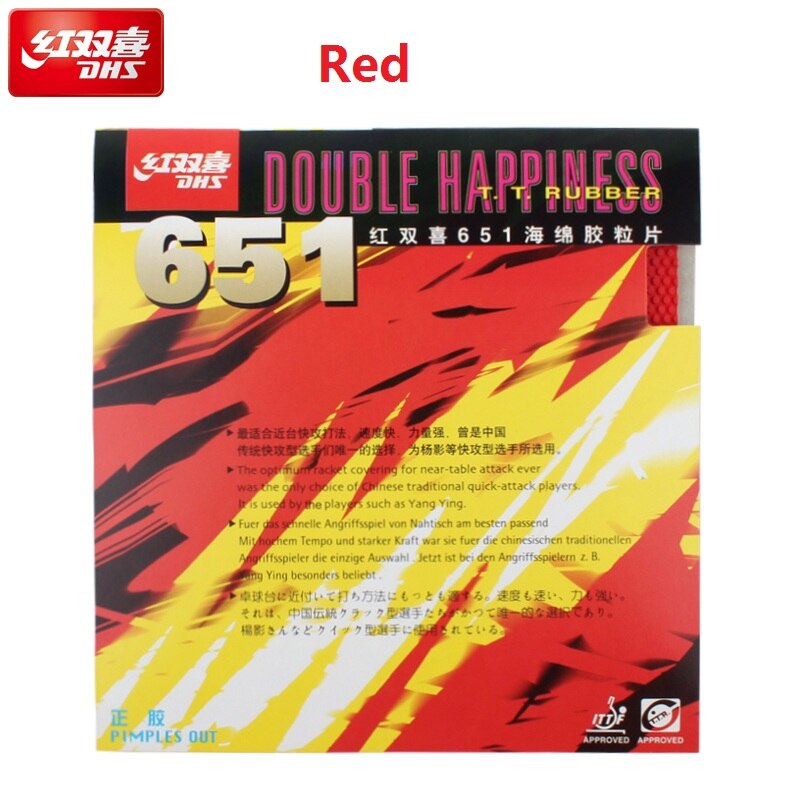 DHS 651 # (ataque rápido) puntos pequeños tenis de mesa (PingPong) Goma con esponja: Red