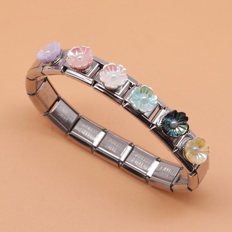 Happish – Bracelet marguerite Original 6 couleurs, haut de gamme, 9mm, bijoux en acier inoxydable, bricolage, , DJ295