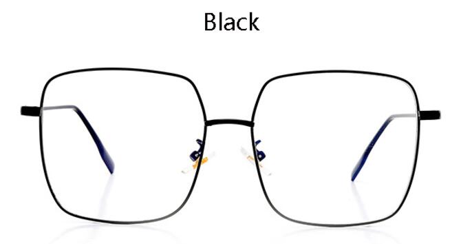 Grote Frame Glazen Vrouwelijke Oversized Vierkante Brillen Goud Bril Frame Clear Lens Brillen Optische Bijziendheid Nerd Bril: black