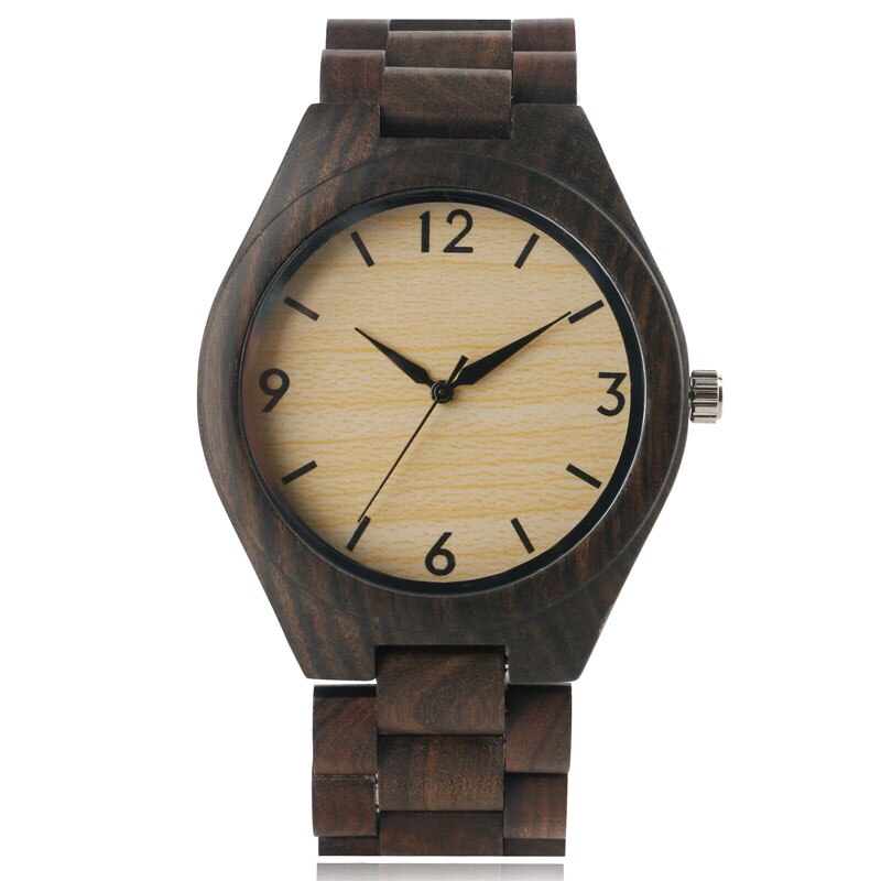 Fulde naturlige træ mandlige ure håndlavede bambus roman mænd kvinder træ armbånd kvarts armbåndsur reloj de madera: 1