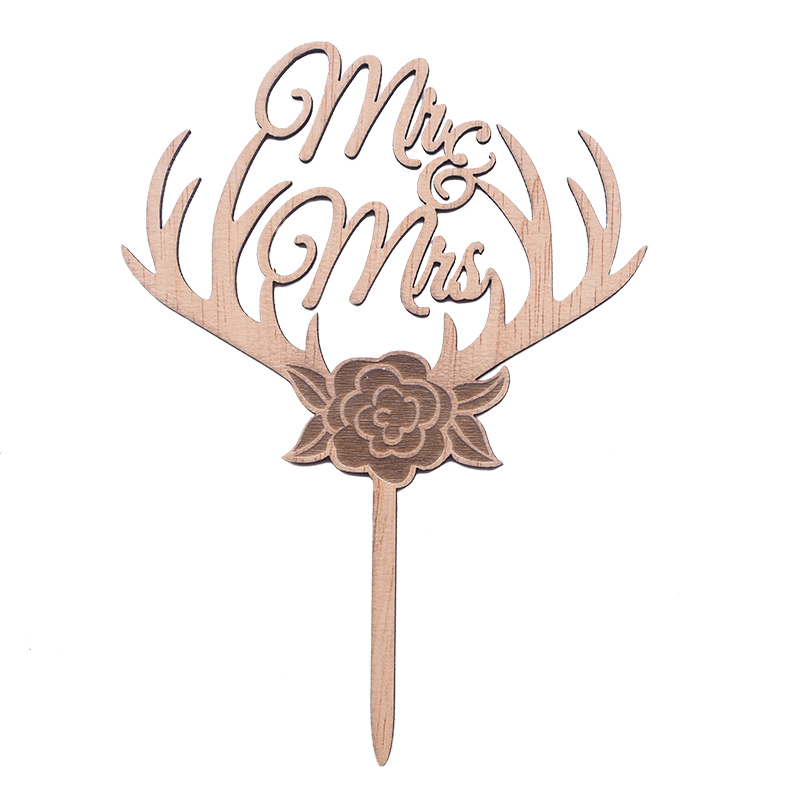 Pop Wedding Cake Topper Mr & Mrs Bridal Shower Wedding Anniversary Party Decorations Wooden Bride Groom Cake Decorating Tools: plum