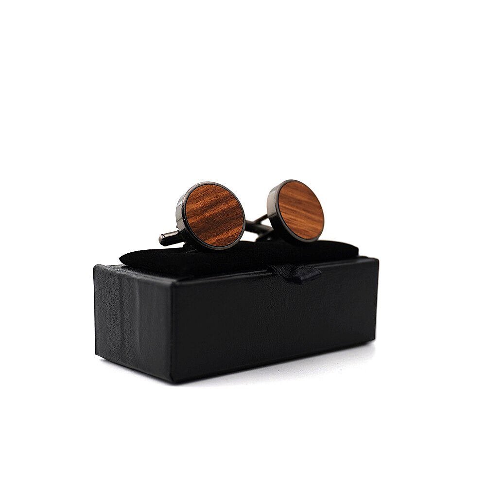 Wooden Cufflinks High-end Men's French Business Cuffs Solid Wood Pattern French Sleeve Nails Customization: CL-005 with box