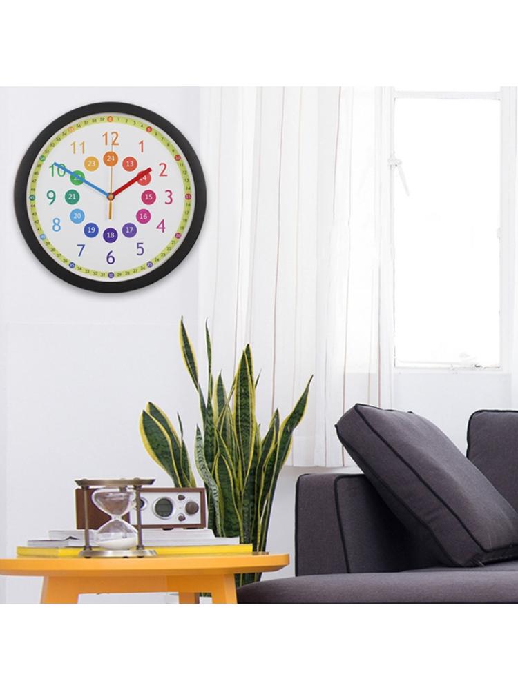 Mute Wall Clock Simple Style Cartoon Digital Wall Clock Nursery Decor T5EC