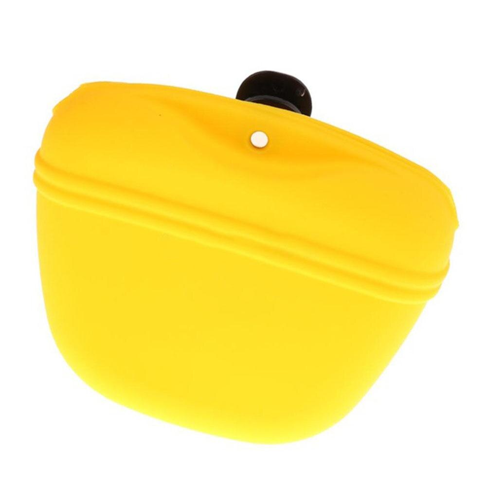 SaiDeng-sac en Silicone pour chiens | Pochette pour aliments, sac de collation, sac de taille pour l'entraînement des animaux de compagnie en plein air: yellow